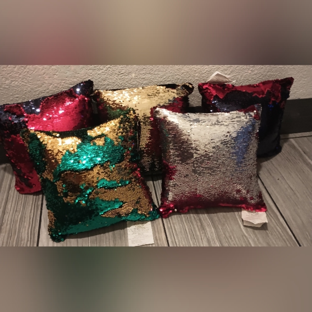 5 Sequins pillows all for one price brand new